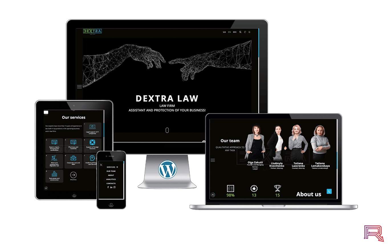 Creation of a website for the legal company LLC Dextra